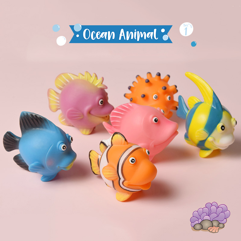 贝尔悠卡通软胶海洋动物模型玩具
