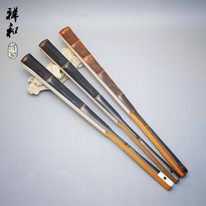 紫竹折扇精纯手苏工老料文玩复古国风名家水磨文人扇贴梁刮宓滚边