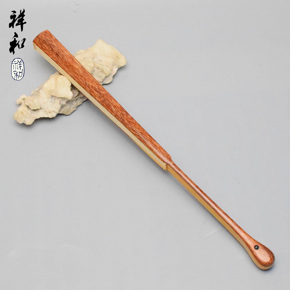 红麻竹玉竹芯大水滴老料纯手工贴梁刮棱文玩折扇棕流星纹苏工名家