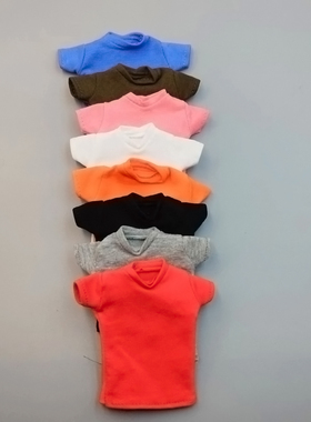 现货1/6兵人偶女款纯棉圆领短袖T恤上衣 适合30CM素体娃娃