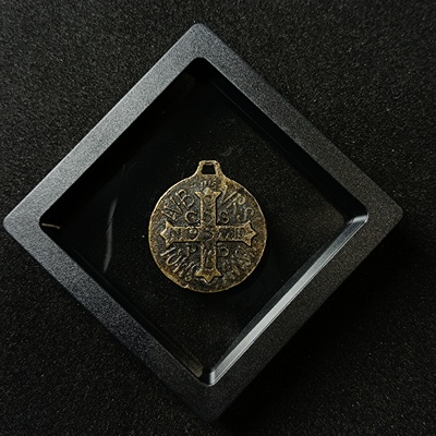 包邮 早期 驱摩人 圣牌铜牌圣本笃 孤品 个性挂件交通守护吊坠