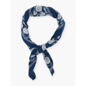 美国原创／棉质印花藏蓝色小方巾领巾头巾发带围巾／Navy bandana