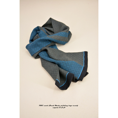 毛双层双面秋冬男薄长方形印花围