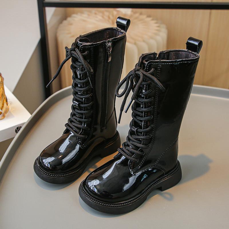 女童靴子洋气小女孩长筒马丁靴