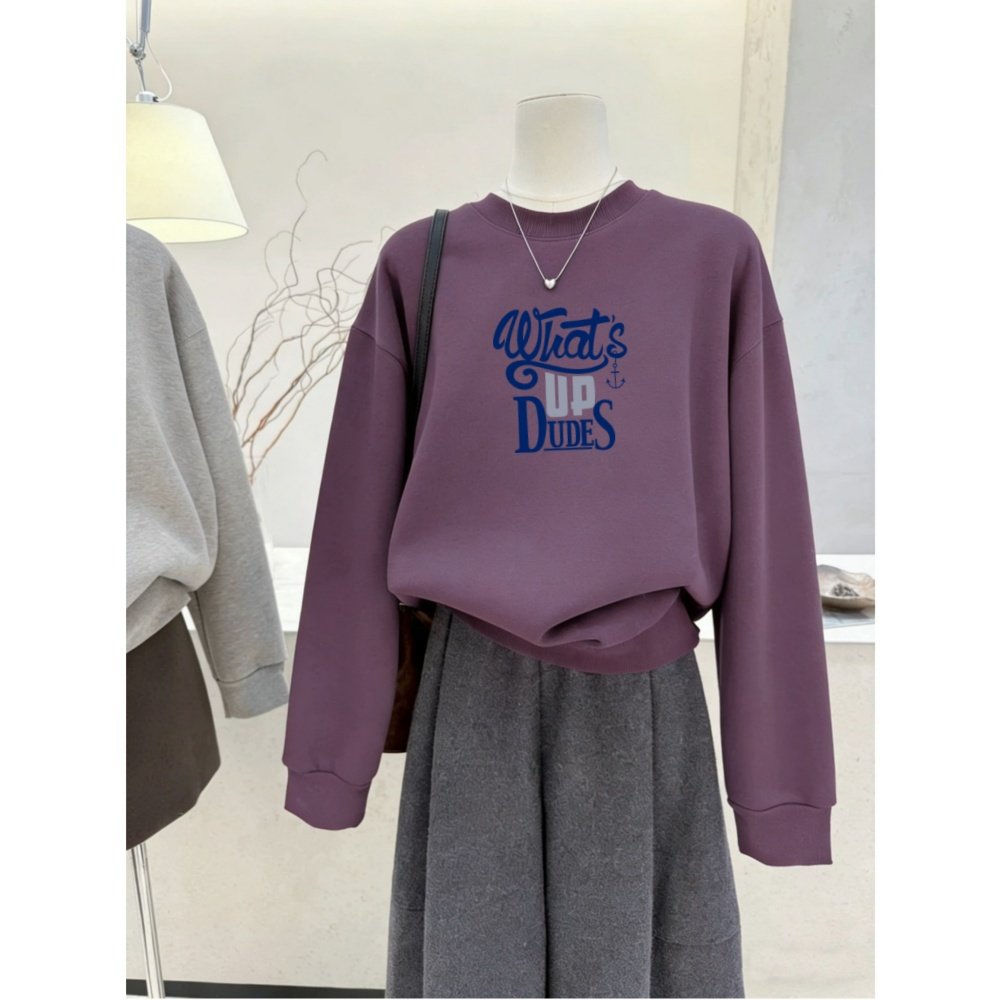 圆领秋冬卫衣女加绒加厚宽松显瘦长袖外套休闲套头外穿百搭上衣服,女装/女士精品,卫衣/绒衫,淘宝优惠券,粉丝福利购,淘宝优惠卷