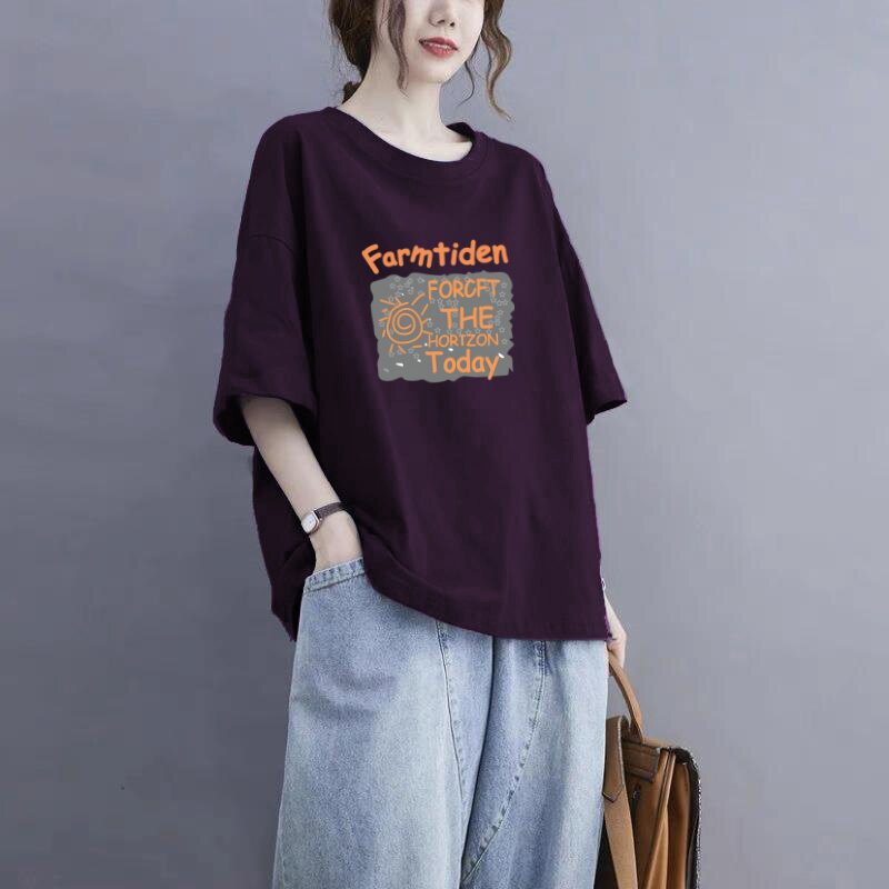 2026韩版ins潮流200斤夏季新款大码短袖女装纯棉宽松t恤显瘦上衣