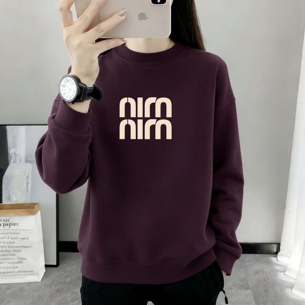 圆领秋冬卫衣女加绒加厚宽松显瘦长袖外套休闲套头外穿百搭上衣服