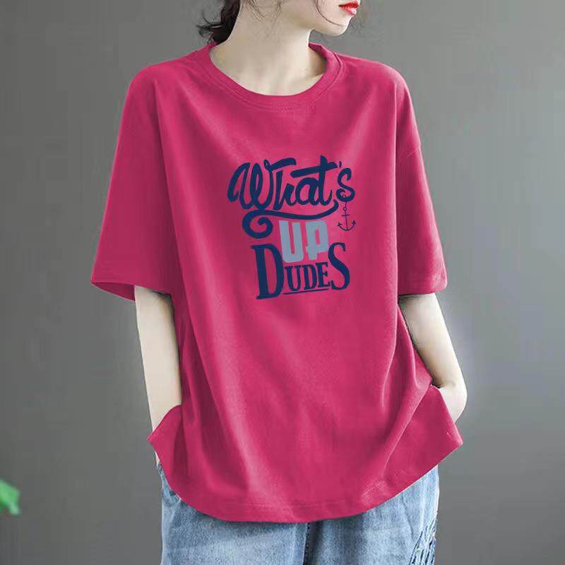 平价女装~清仓尾货~大码女装新款100%纯棉宽松休闲短袖圆领上衣夏