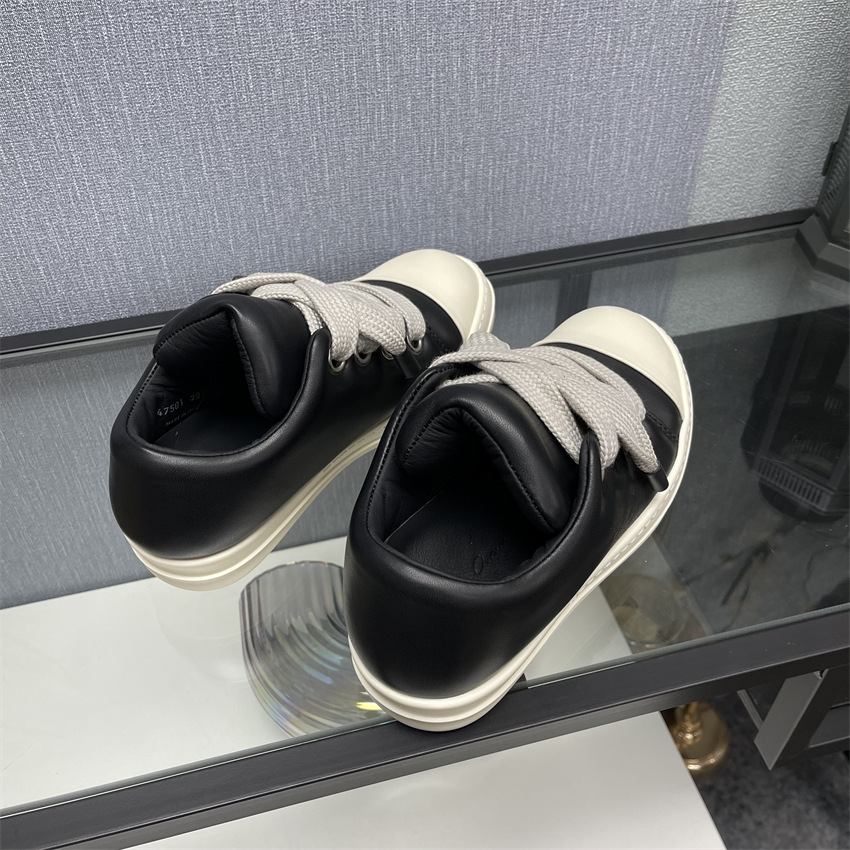 情侣款粗系带板鞋男女同款平底胖丁面包鞋运动鞋潮小众设计低帮