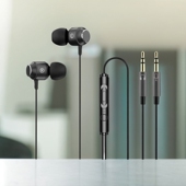 电竞入耳式 笔记本电脑通用耳机降噪 有线双插头耳机2米3米加长台式