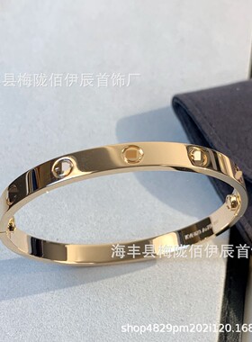卡家高版经典五代情侣手镯宽窄版四钻十钻厚镀18K玫瑰金轻奢小众