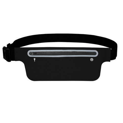 运动腰包健身超薄腰包锦纶莱卡防水自动锁反光拉链小腰包户外运动