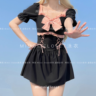 裙式 可爱lolita短袖 泳装 连体微胖大码 Mimoi 游泳衣女款 Closet新款