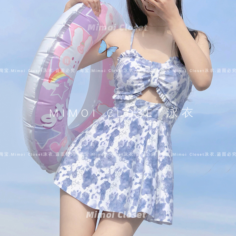 MimoiCloset莫奈纯欲吊带泳装女
