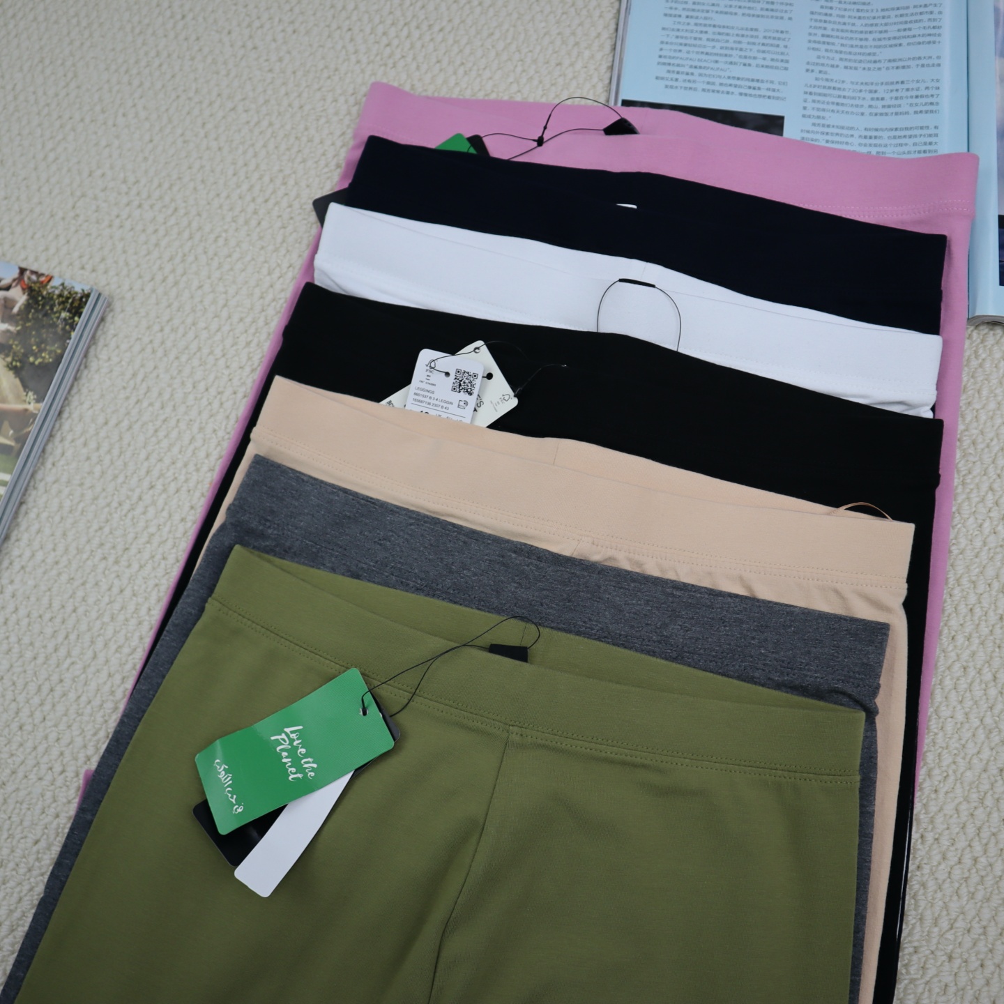 外贸原单 7分裤女式弹力棉 亲子中高腰打底裤修身