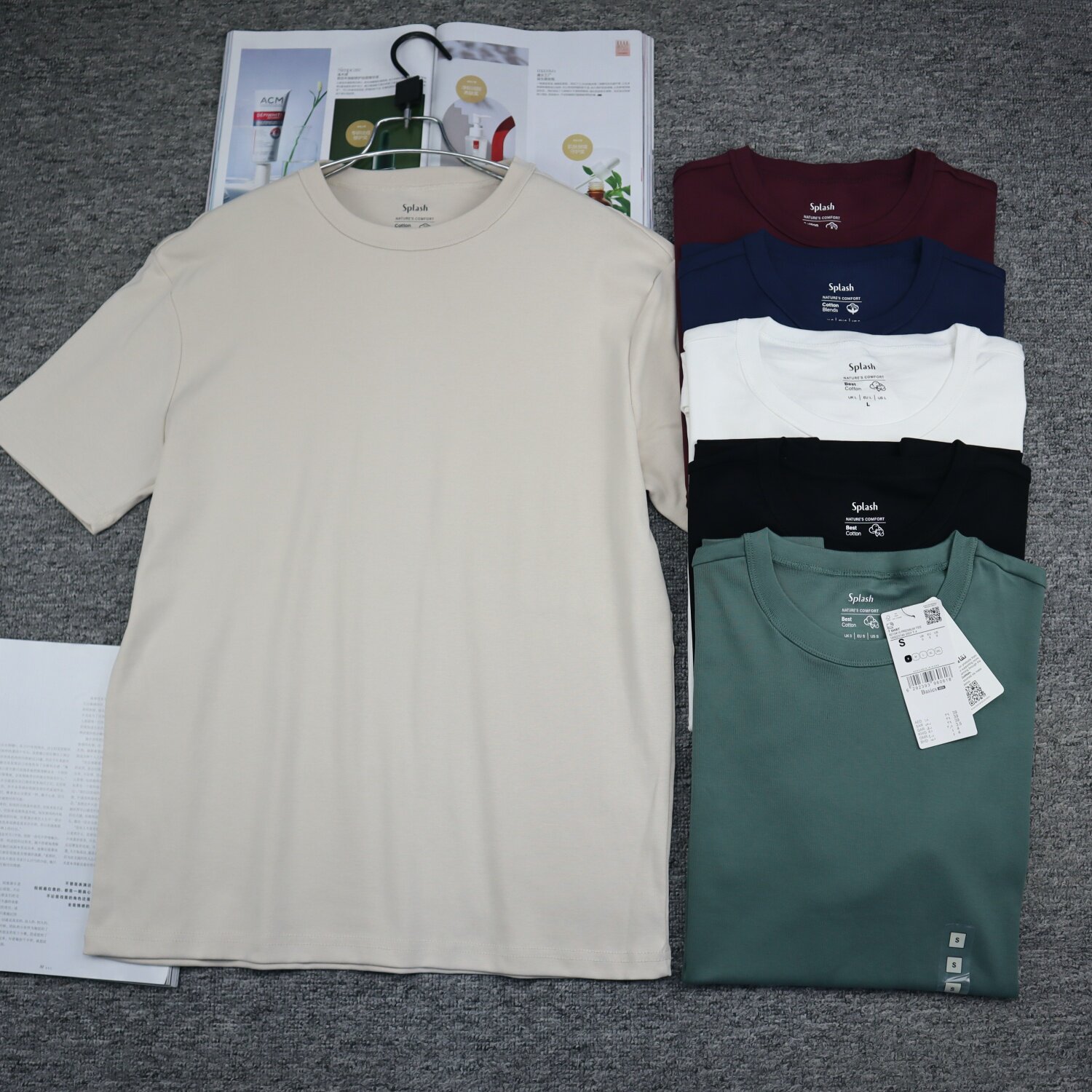 外贸原单 纯棉男式T恤短袖春夏季打底衫圆领宽松上衣加大码100%棉