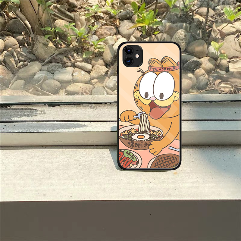 加菲猫干饭人螺蛳粉适用于苹果13Pro Max  15p14 15 16promax  8 plus手机壳