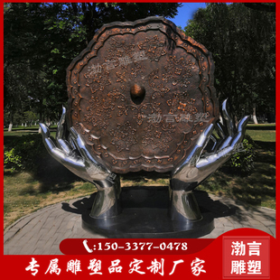 铸铜镜鉴雕塑以法为镜可以正衣冠铜镜雕塑玻璃钢法治廉政明镜雕塑