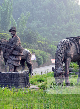 人物铜雕渤言雕塑玻璃钢仿铜古代