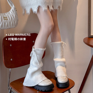miu系芭蕾风袜套夏天薄款堆堆袜女高日系绑带蝴蝶结y2k亚比小腿套