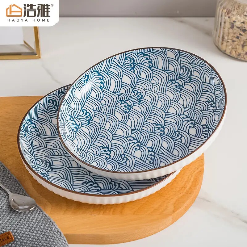 浩雅景德镇陶瓷家用餐具餐盘深盘碟子釉下彩日式8英寸饭盘2个装使用感如何?