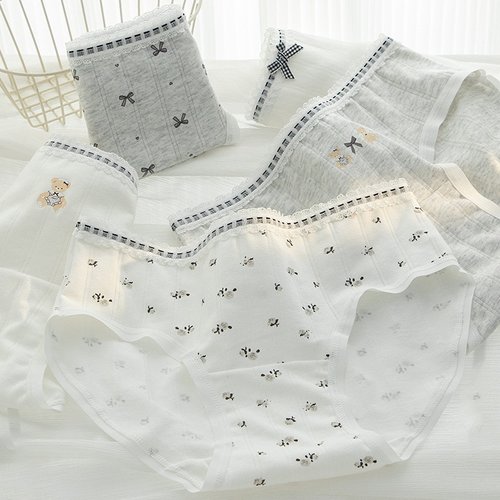 甜欲灰纯棉10A抗菌加长档三角裤