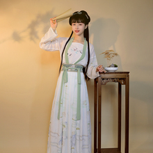 九袂原创汉服青云台齐腰印花夏秋季款女一片式仙气日常学生闺蜜新