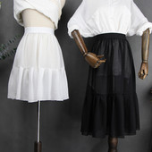 单层透明衬裙2025年夏季 雪纺内搭半裙外穿高腰a字罩裙荷叶边 新款
