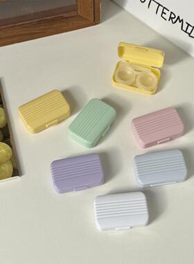 甜美糖果色像鱼简约小巧隐形眼镜盒子伴侣盒美瞳护理盒T057pp盒