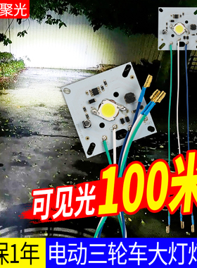 三轮车大灯灯板替换灯芯篷车前大灯配件改装通用强弱光灯珠led