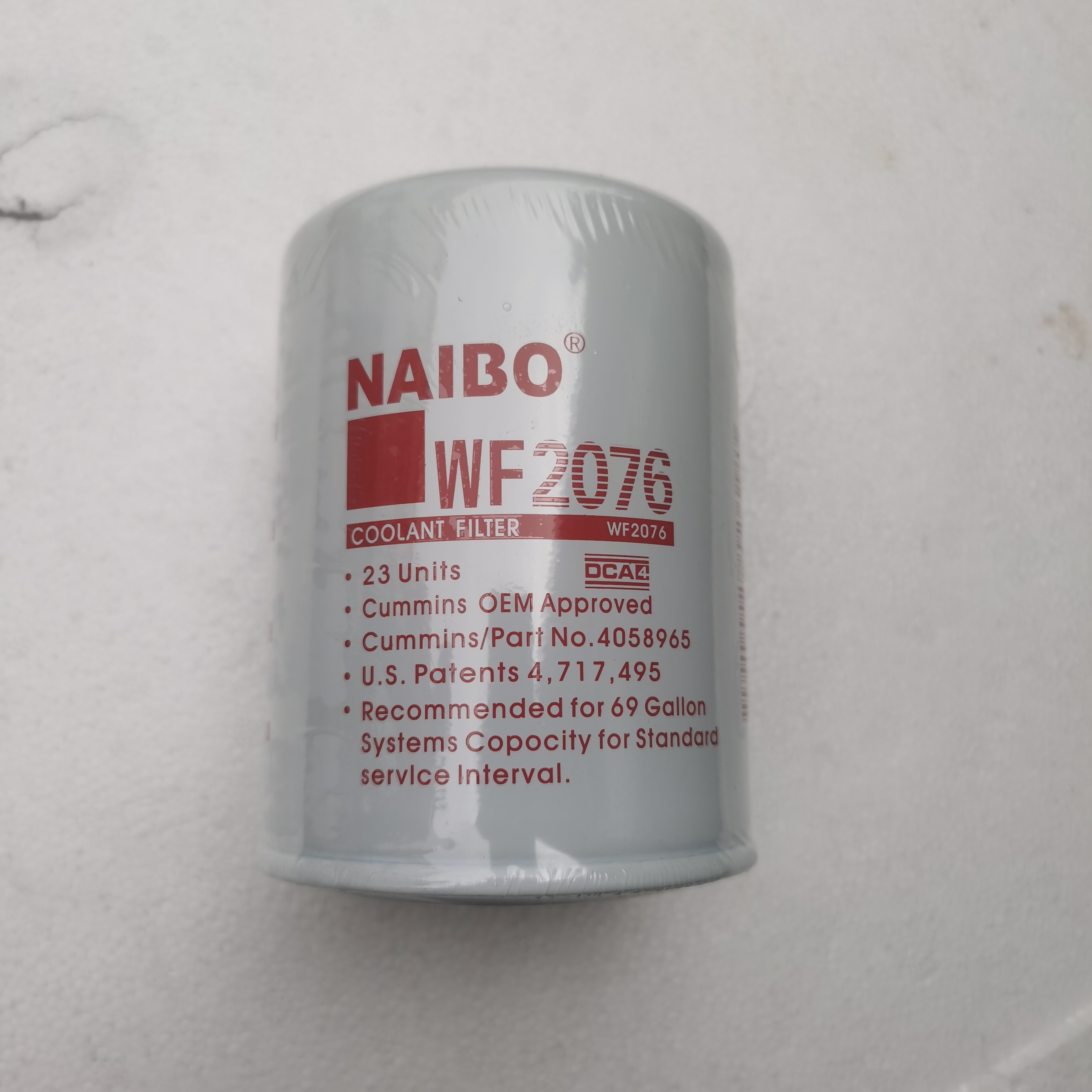 WF2076水滤芯4058965发电机专用水滤清器总高13cm