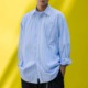 秋季 新款 日系条纹长袖 PAXOM 衬衫 cityboy宽松廓形外套青春休闲男