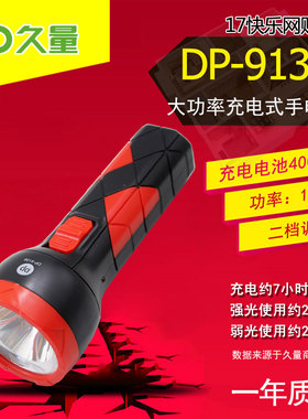 久量 DP-9136 大功率充电式LED手持手电筒 400mAh