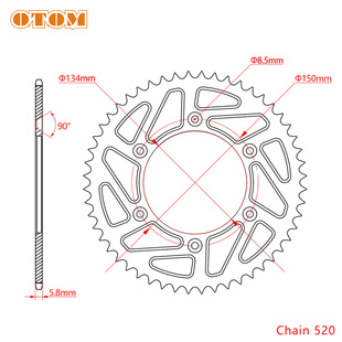 KLX250450改装 链盘 KDX200 适用川崎KXF250450牙盘链盘52齿KX125