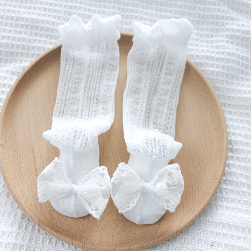 婴儿夏季薄款白色蕾丝蝴蝶结过膝高筒袜防蚊袜新生宝宝长筒袜子女,童装/婴儿装/亲子装,儿童袜子(0-16岁),淘宝优惠券,粉丝福利购,淘宝优惠卷