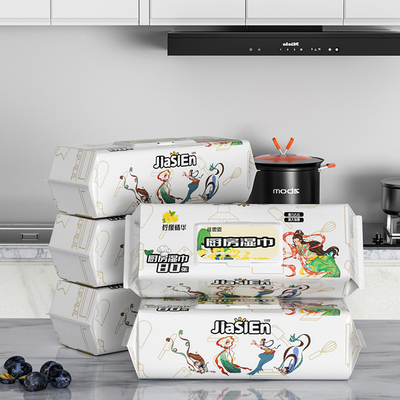 【家庭装拍1发6】佳思恩厨房湿巾一次性加厚加大去油去污清洁抹布