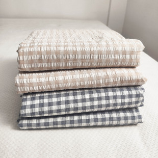 2.3米双人100全棉被罩 纯棉AB版 被套 格子2 百搭被单舒服不凉 四季