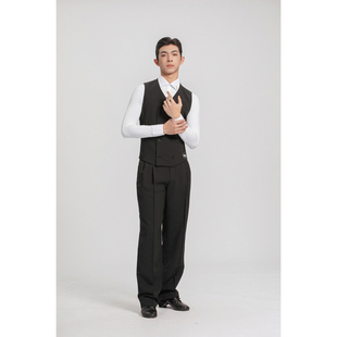 懒猫onue定制摩登舞服 男 3#双排扣马甲+2#弹力白衬衫+10#练功裤