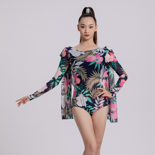 懒猫onue高端定制摩登舞服时尚印花国标舞蹈练功服花色上衣艺考服