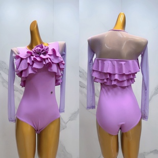 onue高端定制摩登舞服女秋冬舞蹈上衣练功服交谊舞国标舞连体舞衣