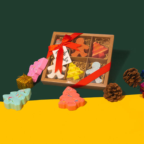 圣诞姜饼人儿童香氛泡澡球套装