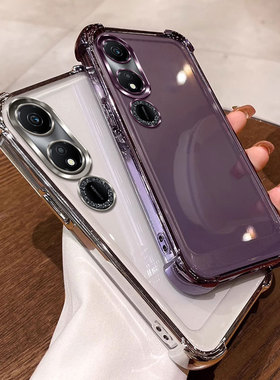 四角气囊防摔适用荣耀畅玩40手机壳透明电镀保护套WDY-AN00外壳软简约ins风全包软壳tpu硅胶个性网红可爱情侣