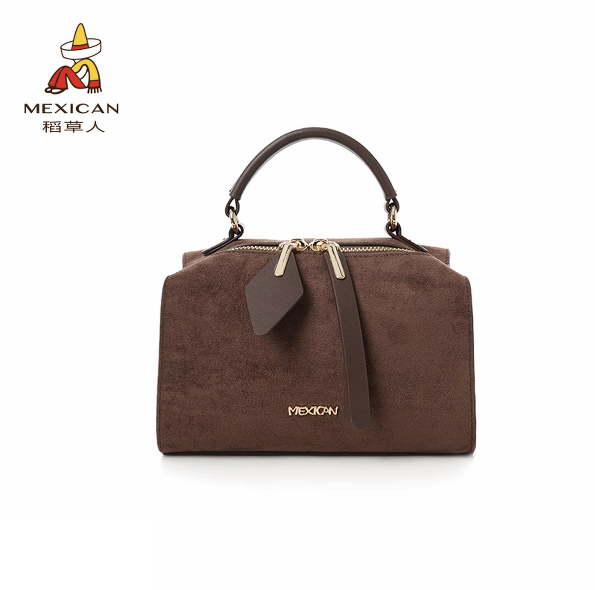 稻草人包包女秋冬新款时尚百搭牛皮手提波士顿包包通勤斜挎女包