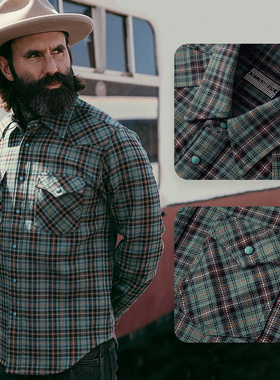 【14.2盎司】MTROBSON 重磅厚实美式复古长袖 美式西部衬衫高密度