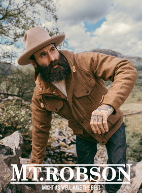 【毛呢羽绒服】MTRobson重磅羊毛粗花呢白鸭绒复古连帽羽绒服户