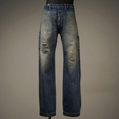 水洗做旧洗水牛仔裤 画家裤 Hand 日本冈山牛仔 国内现货 Glad