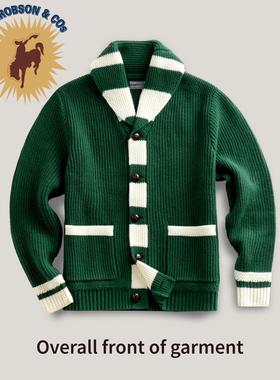 【限量款】MTRobson 青果领重磅羊毛开衫毛衣美式复古常青藤