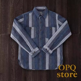 【现货】STUDIO D'ARTISAN 小猪 刺子 提花 衬衫 日产蓝染