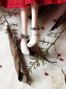 小布blythe袜子 可儿runa桃子森系钩花边袜 ob11袜子 holala袜子