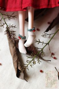 小布blythe袜子 可儿runa桃子森系钩花边袜 ob11袜子 holala袜子